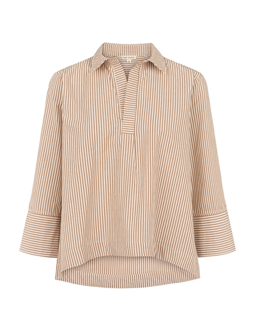 Hella Blouse Brown Stripe GOTS