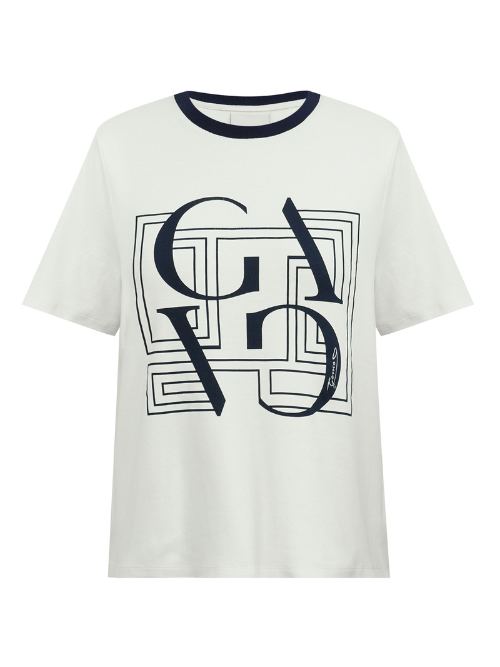 BasGO Off-White / Navy Tee 