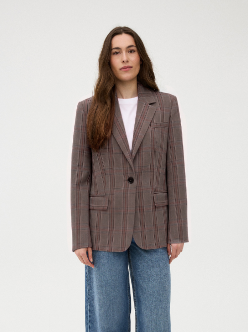 BeatriceGo Blazer Brown Blue Checks