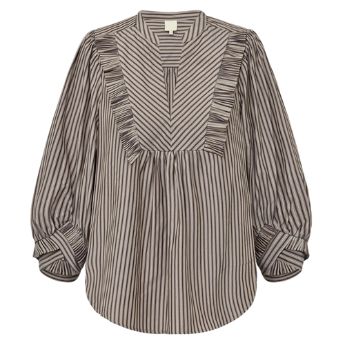 MeeGo Liv Blouse Brown Stripes