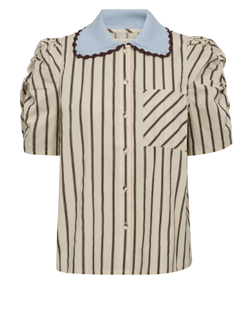 MulleGo Jo Blouse Offwhite/Brown Stripe