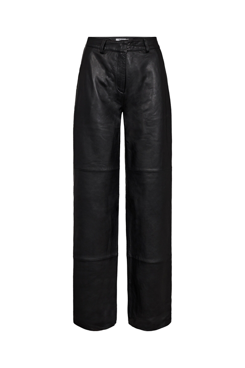 Augusta French Black Leather Pant