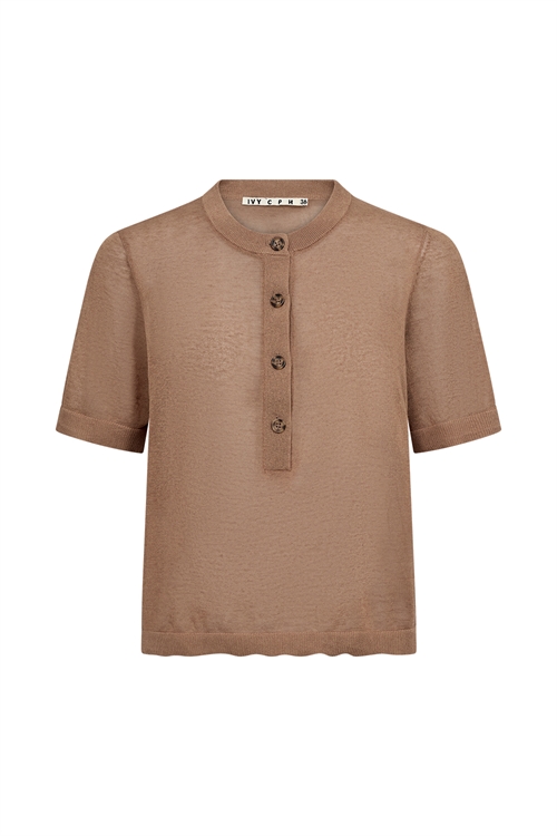 Ava Placket Knit Khaki