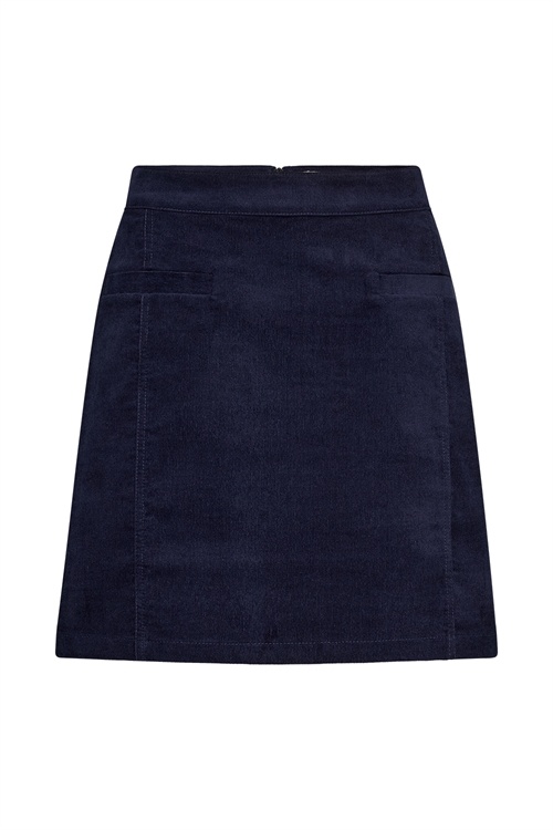 Cord Deep Navy Mini Skirt - Fløjl