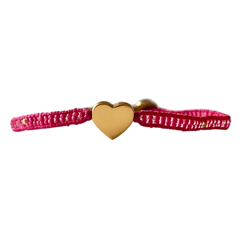 Jill Heart Fuchsia  Armbånd