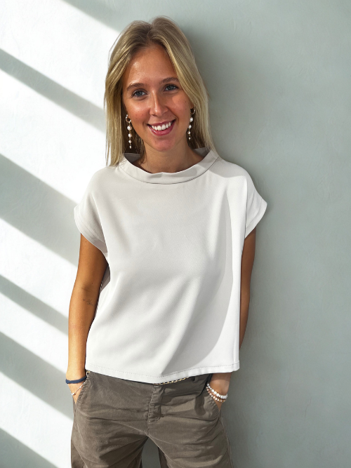 Beige Kortærmet Bluse M9990011V