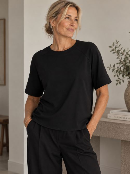 Bluse m. Ærme Sort TU44MHX