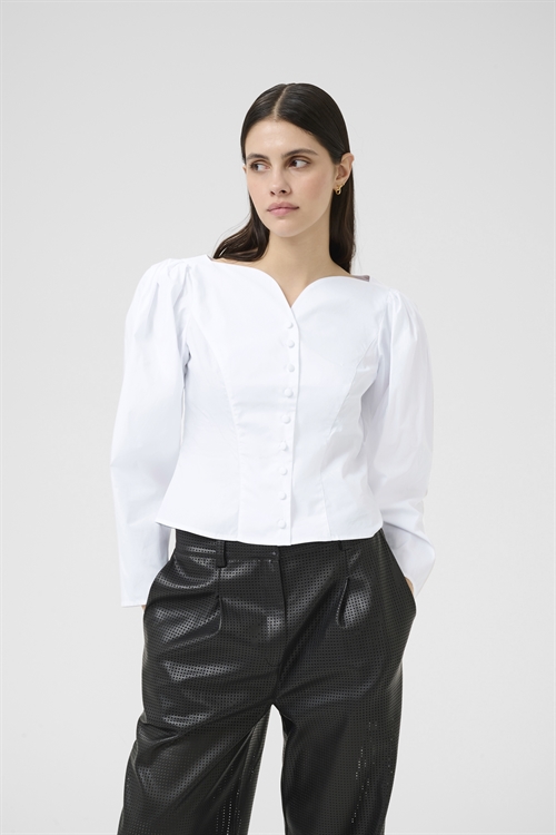 Claudia Bright White Long Sleeve Shirt 