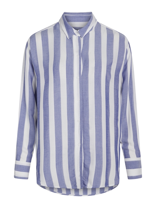 Heidi Shirt Blue w. White Stripes