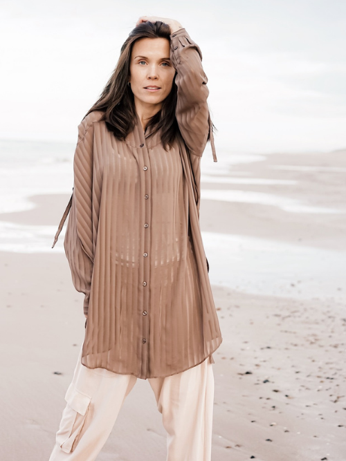 Luna Long Shirt Dusty Brown