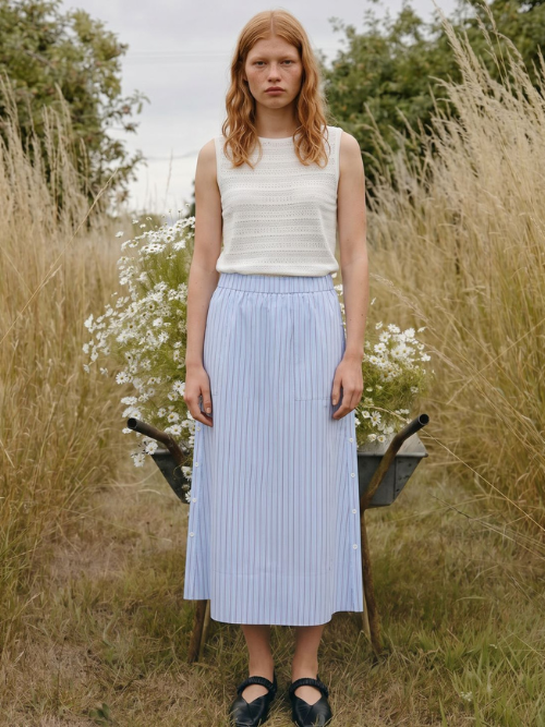 Josephine Skirt Red/Blue Stripe