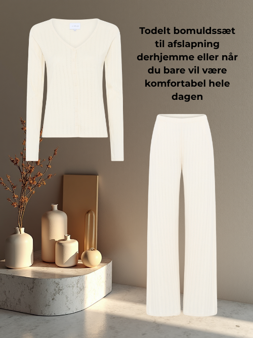 Lene Pointelle Sæt Off White