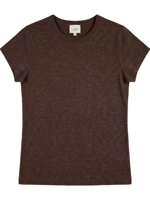 Lise Short Sleeve  Dark Brown T-Shirt
