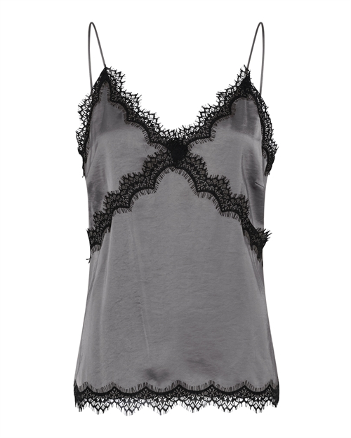 Lotte Grey Satin Top 