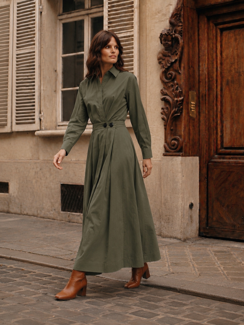 Pia Army Green Dress