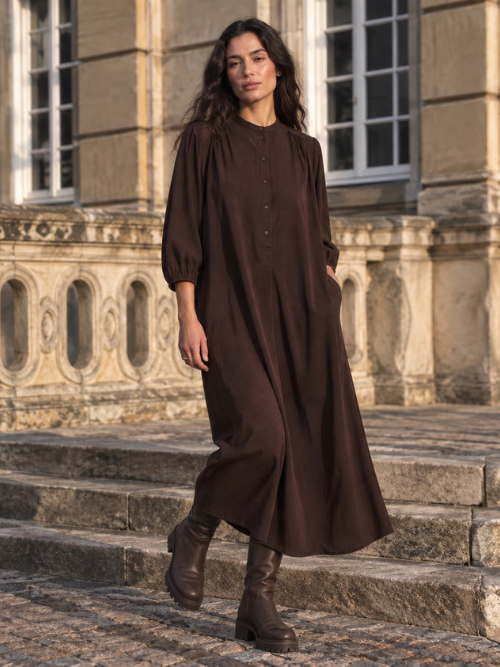 Vilma Louise Dark Brown Shirt Dress