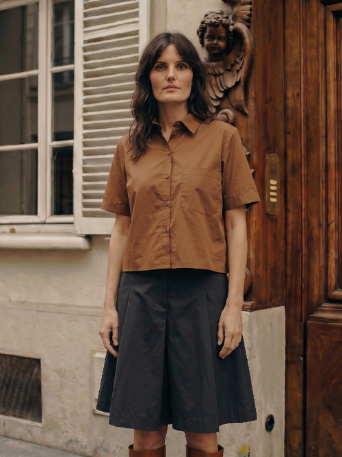 Vilma Short Sleeve Shirt Chestnut