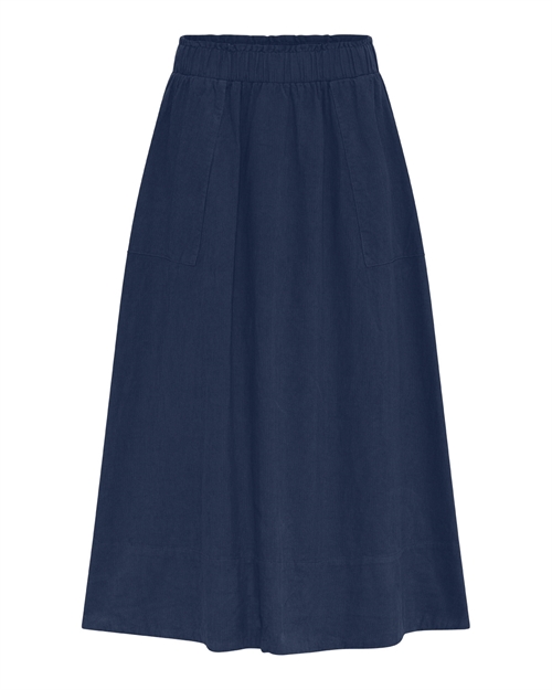 Vilma Skirt Navy Corduroy Fløjl