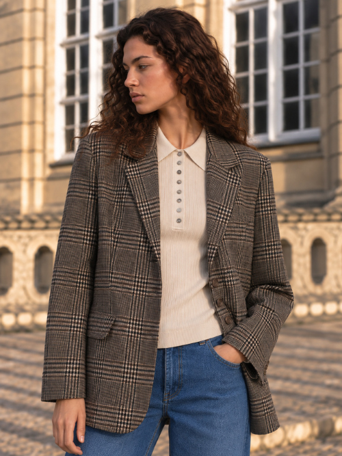 Winnie Wool Jacket Brown Checks