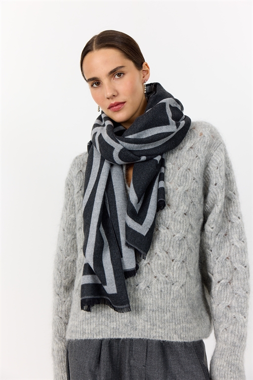 Hartley 1 Scarf Dark Grey Melange