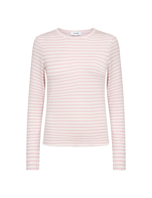 Ika 11 Lyserød Stribet Langærmet T-Shirt