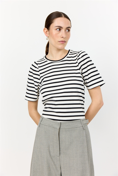Neddie 1 White/ Black Stripe S/S