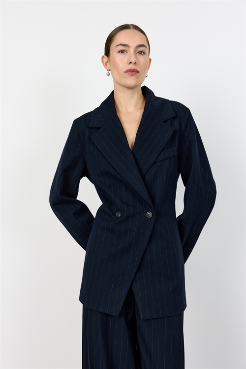 Olivia 1 Blazer Mørk Blå m. Strib