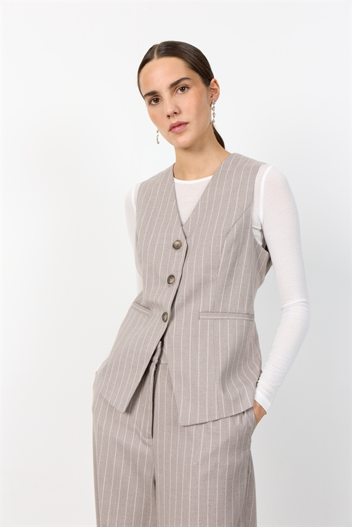 Pammy 2 Vest Beige Strib