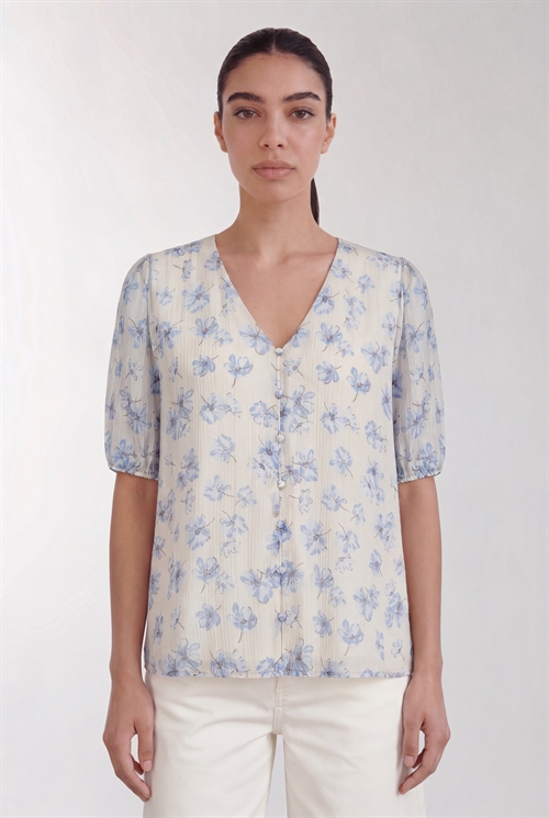 Ravina 2 Blouse Blue Flower Print