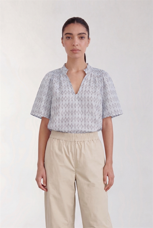 Ritto 1 Blå Bluse m. V-udskæring