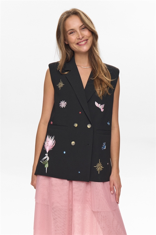 Almut Long Vest Caviar