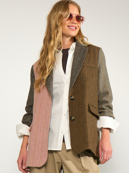 Avey Herringbone Blazer Polignac