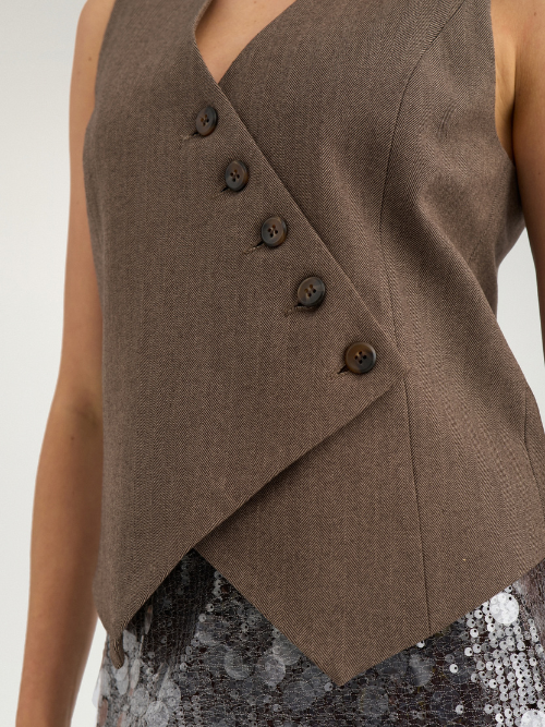 Lippa Waistcoat Chocolate Plum
