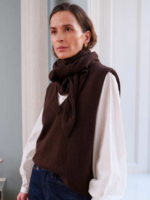 Abby Vest Knit Black Coffee