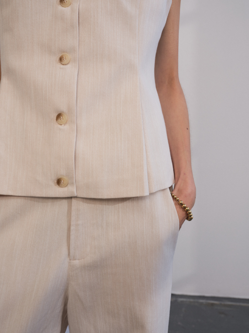 Aika Peplum Top Wash Solaris Sand Melange