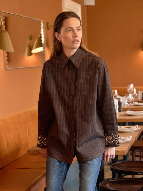Delilah Black Coffee Check Shirt