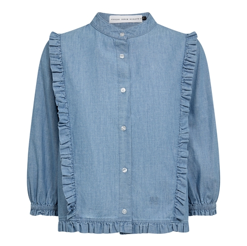 Francesca Denim Frill Shirt Chambre Blue