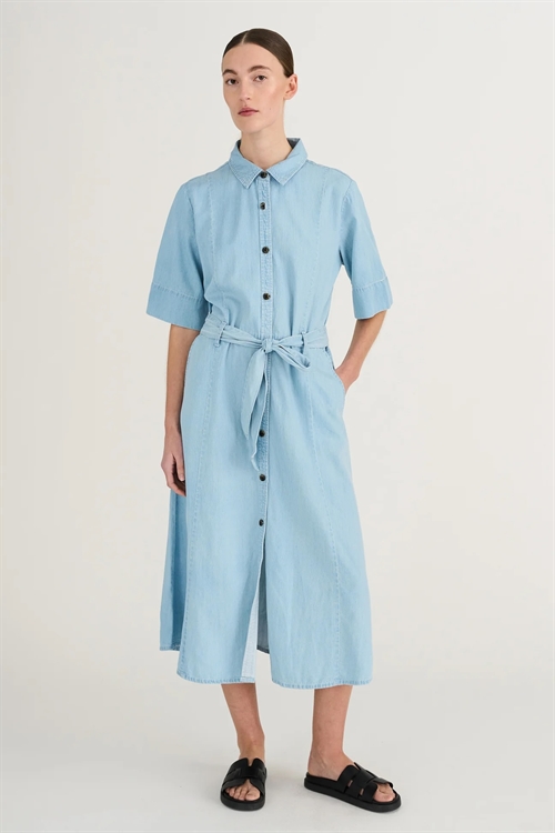 Drew Georgia Belted Denim Blue Dress