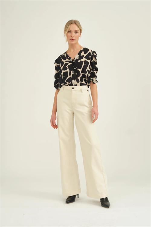 Gilly Ecru Jeans m. Franske Lommer