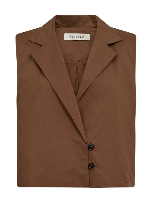 Tulip Poplin Vest Toffee