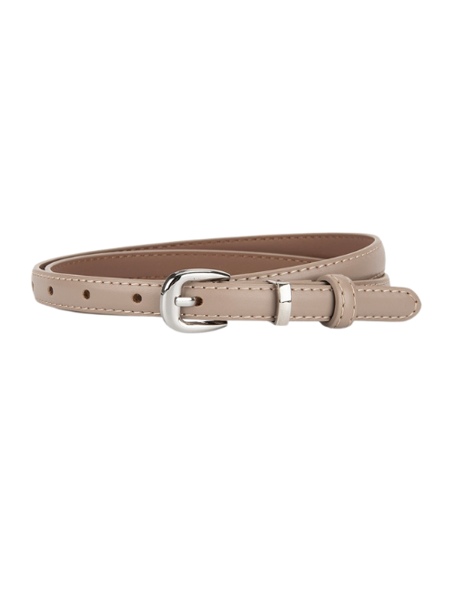 Casely Beige Belt - Silver Hardware