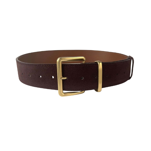 Fenly Dark Brown Suede Belt