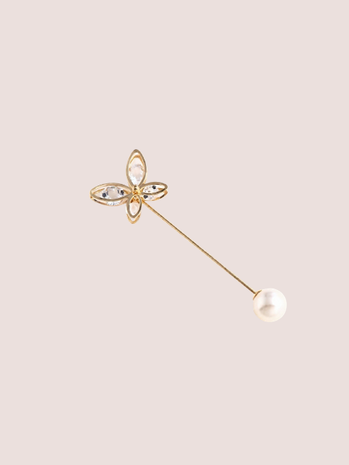 Butterfly Pearl Pin Gold