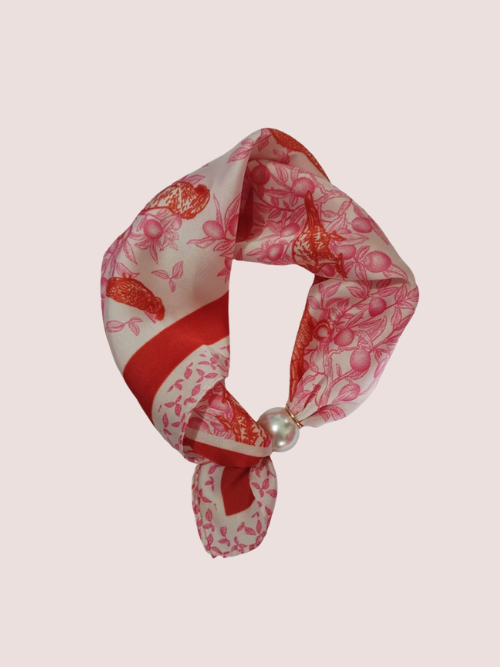 Chloe Red Bird Scarf m . Magnet Pea