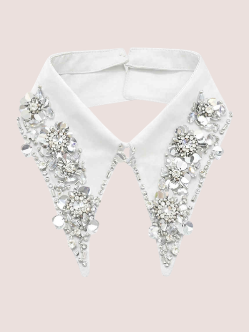 Isadora Hvid Krave m. Pynt