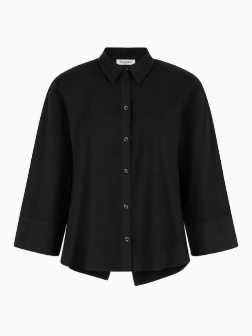Amara 3/4 Black Slit Shirt