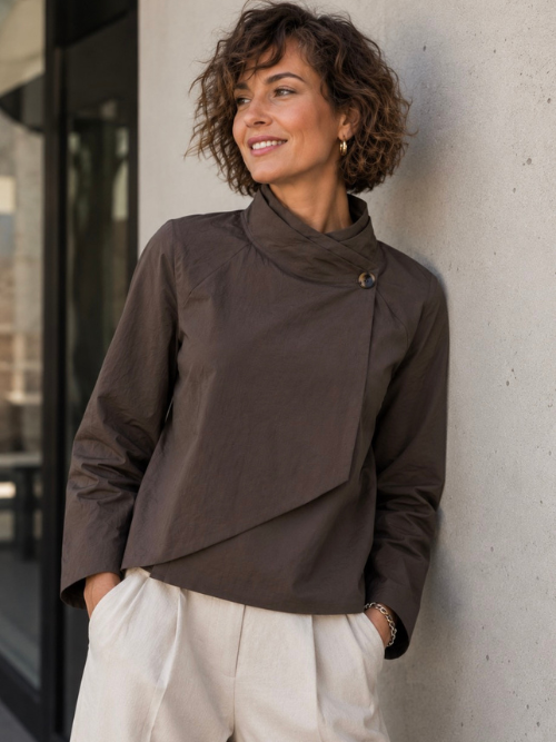 Anita Shirt Jacket Bitter Chocolate