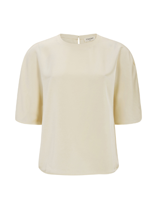 Aya Snow White Short Sleeve Blouse