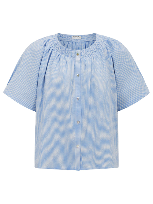 Cora Short Sleeve Check Chambray Shirt