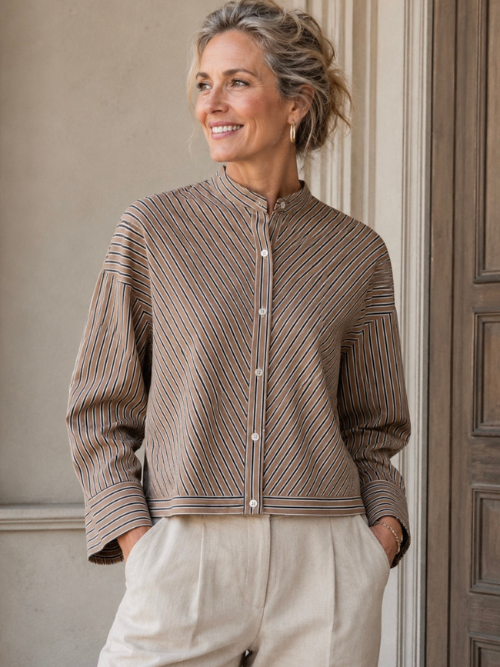 Delia Long Sleeve Shirt Bitter Chocolate